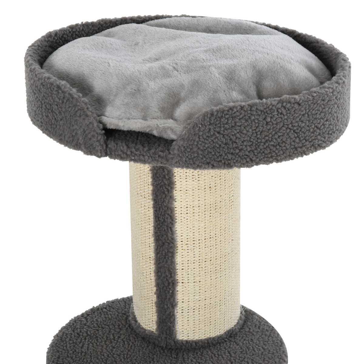 Pawhut 91cm cat tree with scratching post, lamb cashmere perch, and multiple levels for kittens to play and rest.