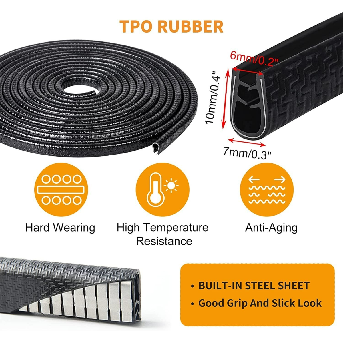 10M Car Door Boot Edge Protector Strip Trim U Shape Guard Seal Rubber BLACK UK