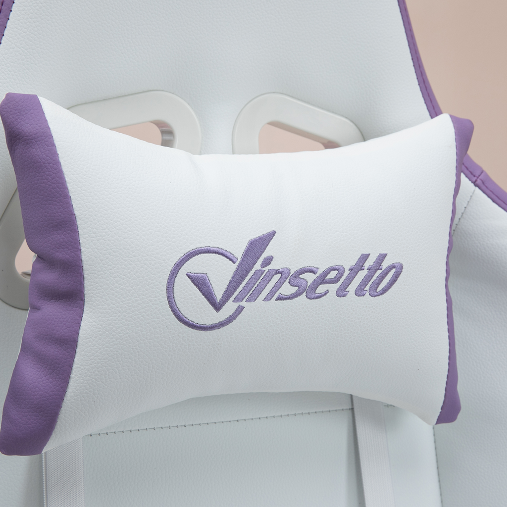 Vinsetto purple racing style gaming chair with reclining feature and footrest, crafted from faux leather.