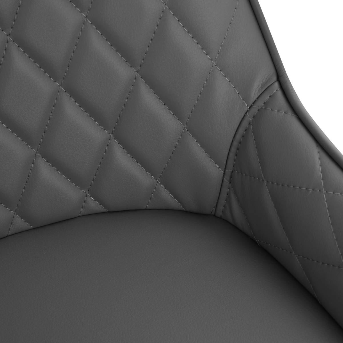 Set of 2 grey quilted PU leather dining chairs with a sturdy metal frame by HOMCOM.
