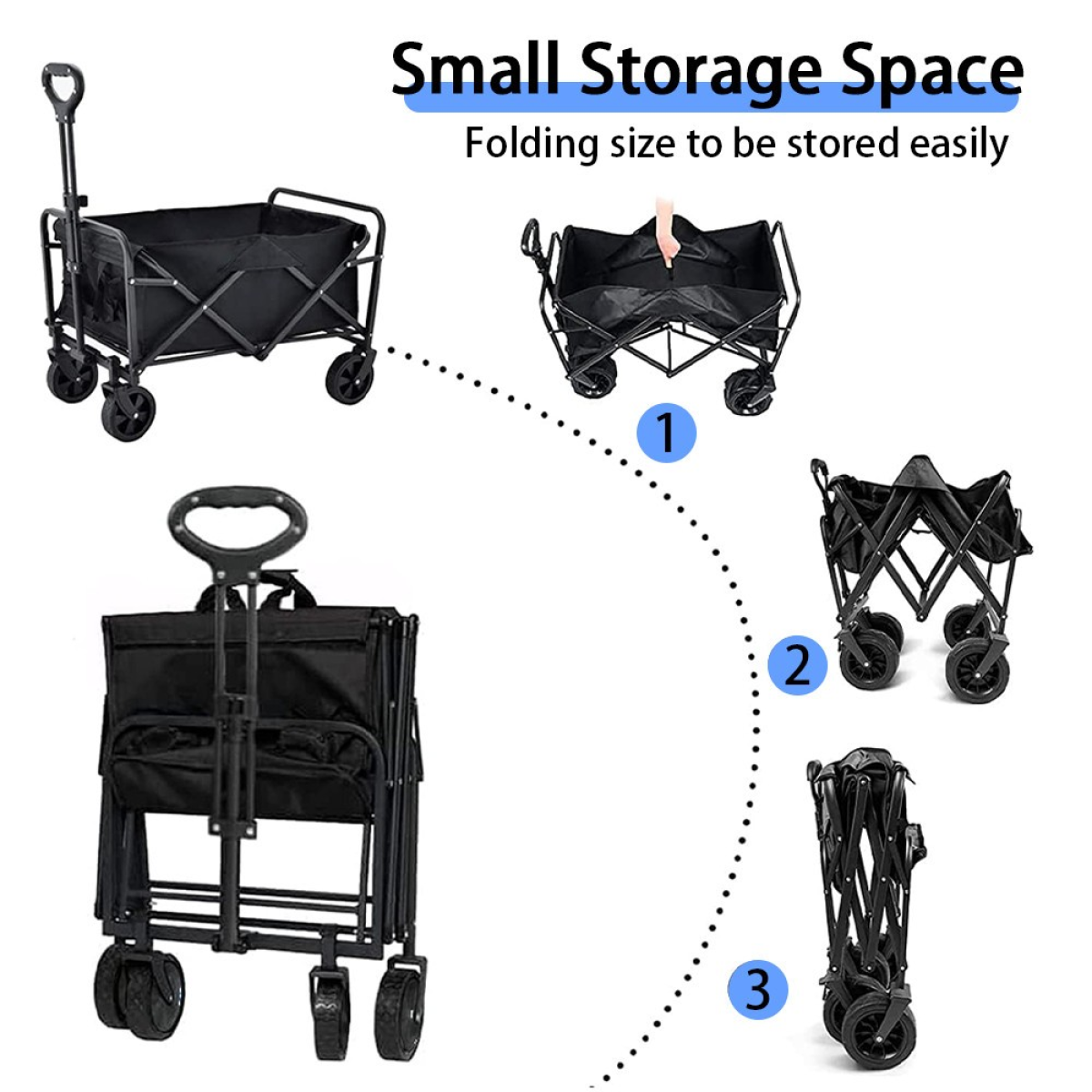 Heavy Duty Foldable Camping Outdoor Garden Trolley Cart Wagon Truck Wheelbarrow