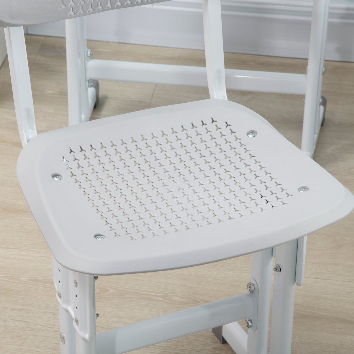 Kids adjustable height desk and chair set in grey with book stand, suitable for ages 6-12 by FunZone.