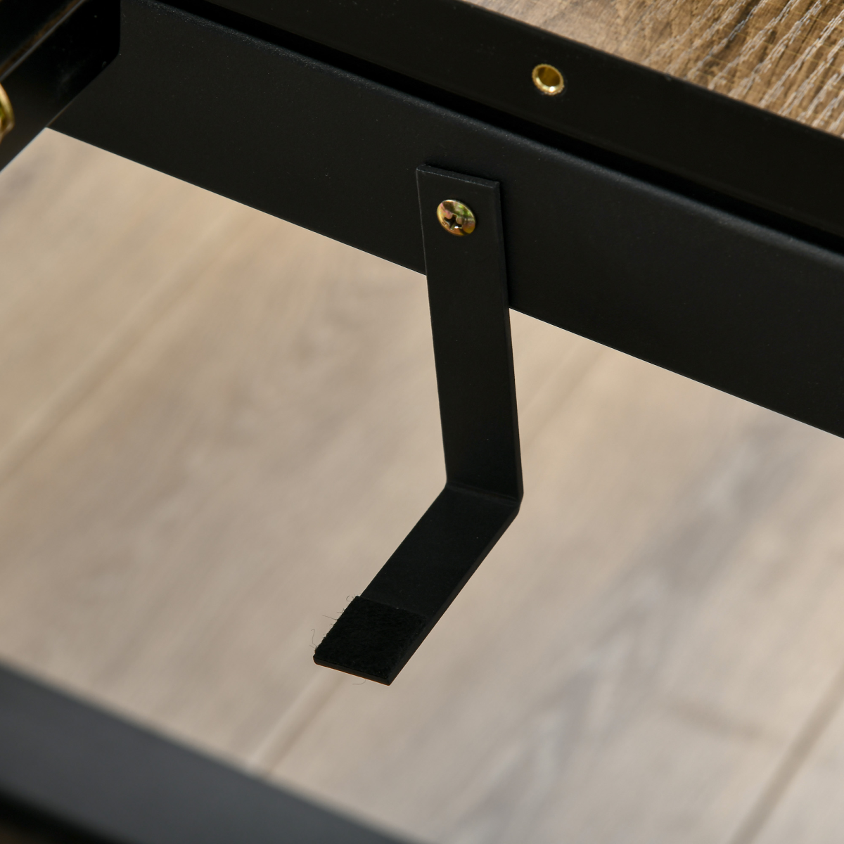 Extendable rectangular dining table with wood effect tabletop and metal frame by HomeCraft, showcasing its modern design.