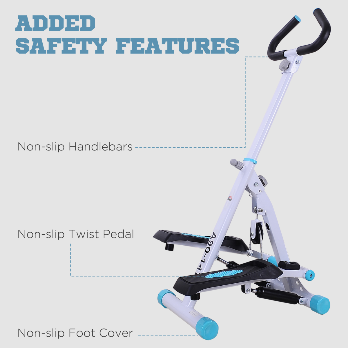 Foldable Stepper Fitness Machine with Handlebar for Cardio Workout by ActiveGear, showcasing sturdy design and compact size.