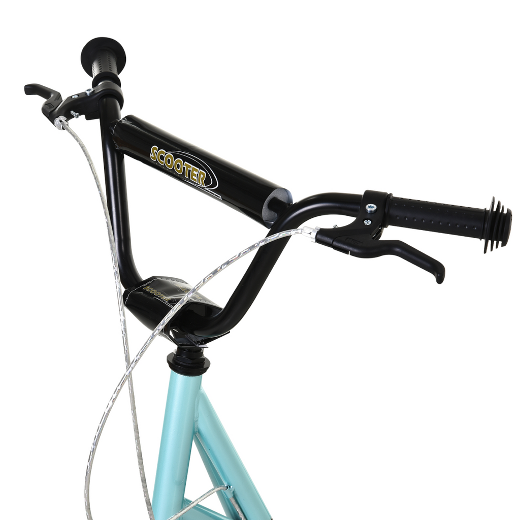 Blue HOMCOM Kids Kick Scooter with adjustable handlebar and inflatable wheels for ages 5 and up.