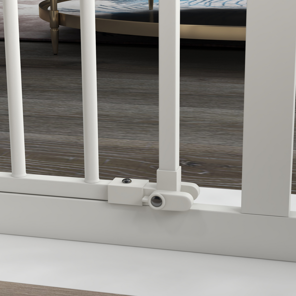 PawHut Adjustable Safety Gate w/ 1 Extensions and Four Adjustable Screws, White