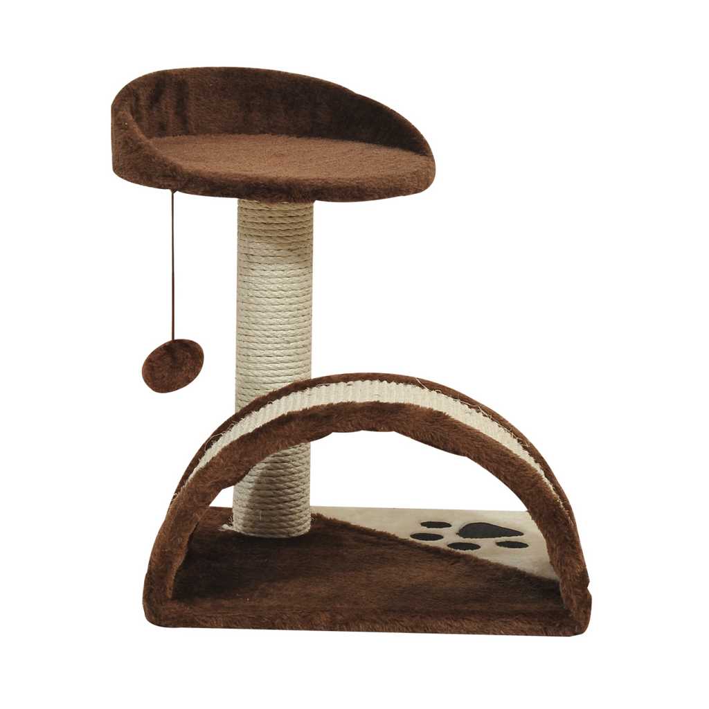 Pawhut cozy cat tree with scratching posts, platforms, and resting areas for kittens to play and exercise.