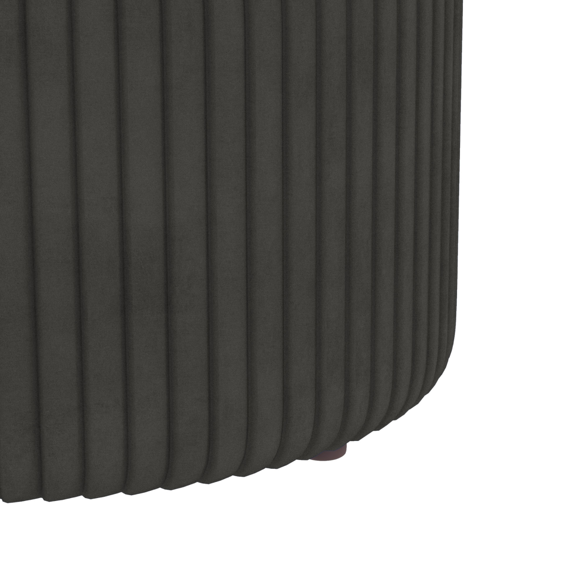 Grey velvet round storage pouffe by HOMCOM with cushioned top and hidden storage space.