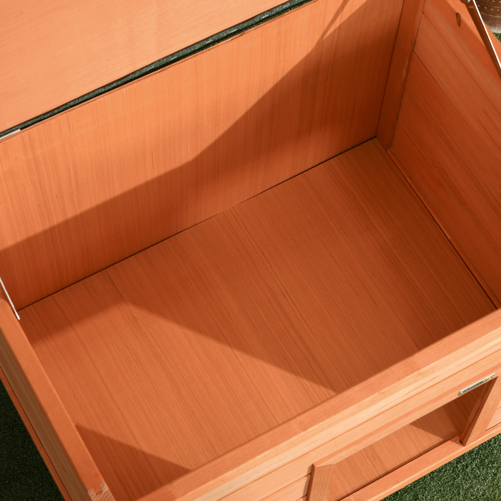 Pawhut 82cm wooden dog kennel with a waterproof design and elevated floor, ideal for outdoor pet shelter.