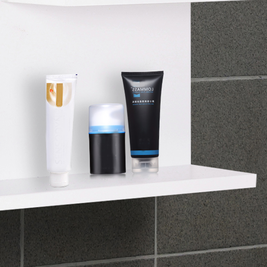 Modern Bathroom Wall Mounted Mirror with 3 Storage Open Shelves, White