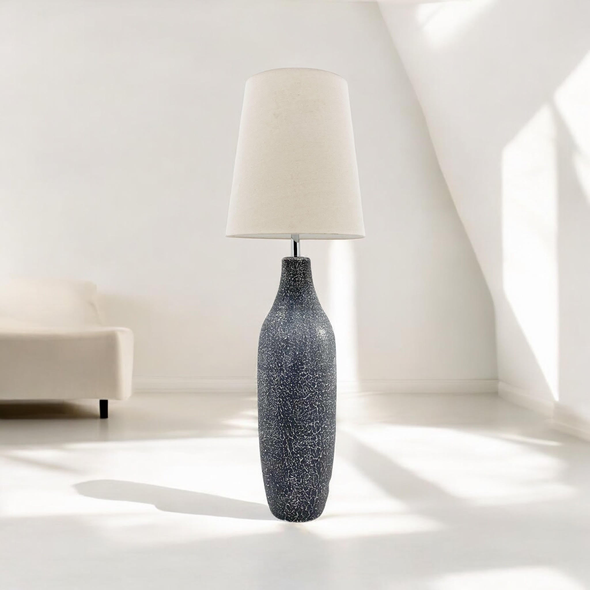 Traditional Slim Table Lamp 101cm with Shade - Ceramic Design