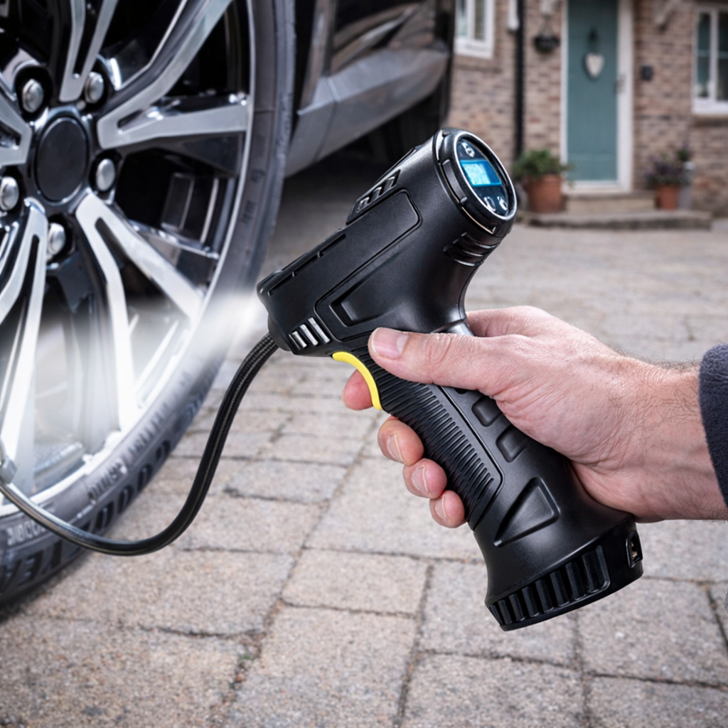 120W Rechargeable Tyre Inflator - Portable Car Air Pump