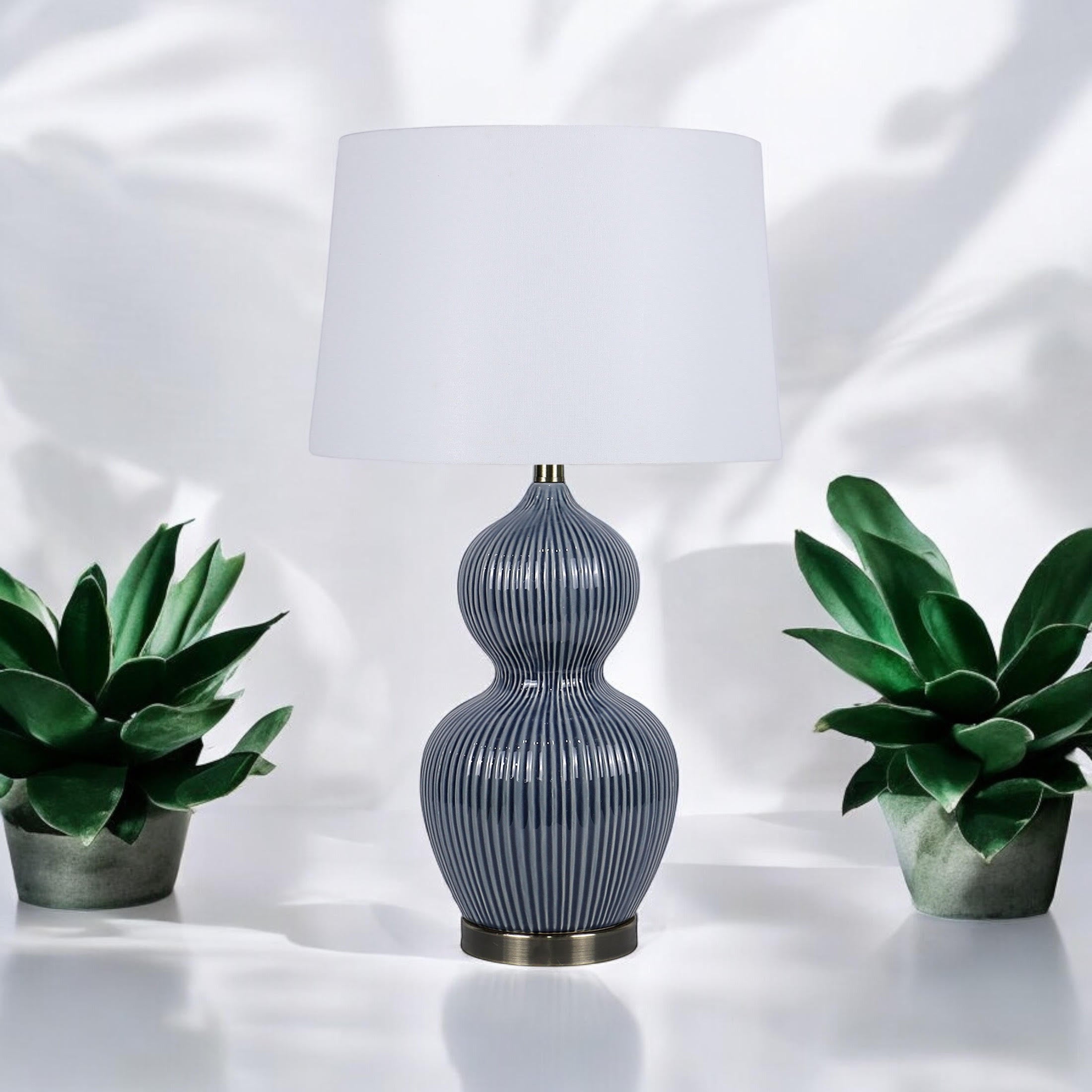 Ceramic Table Lamp 39cm with Shade - Traditional Design