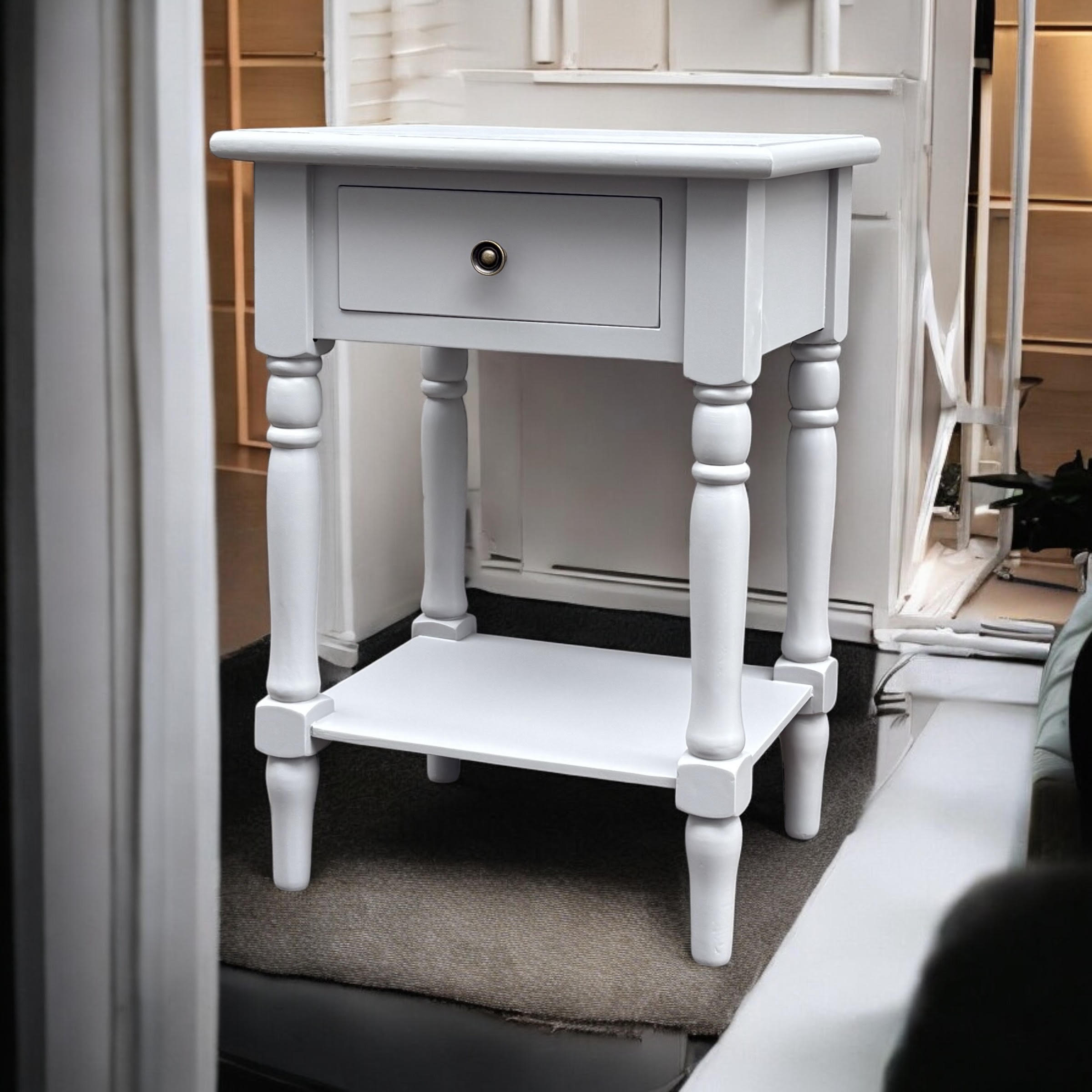 1 Drawer Side Table 65cm - Hand Finished Bedside Storage