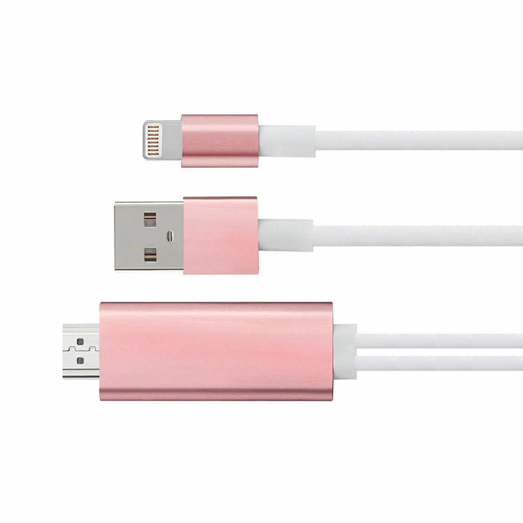 Full HD HDMI connector cable in rose gold by Aquarius for phone and pad screen mirroring.