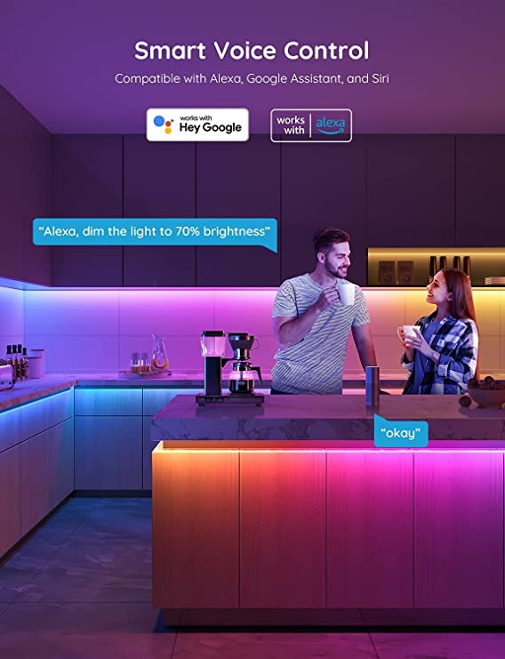 Govee RGBIC Basic LED Strip 5m - WiFi/Bluetooth, Vibrant Colors