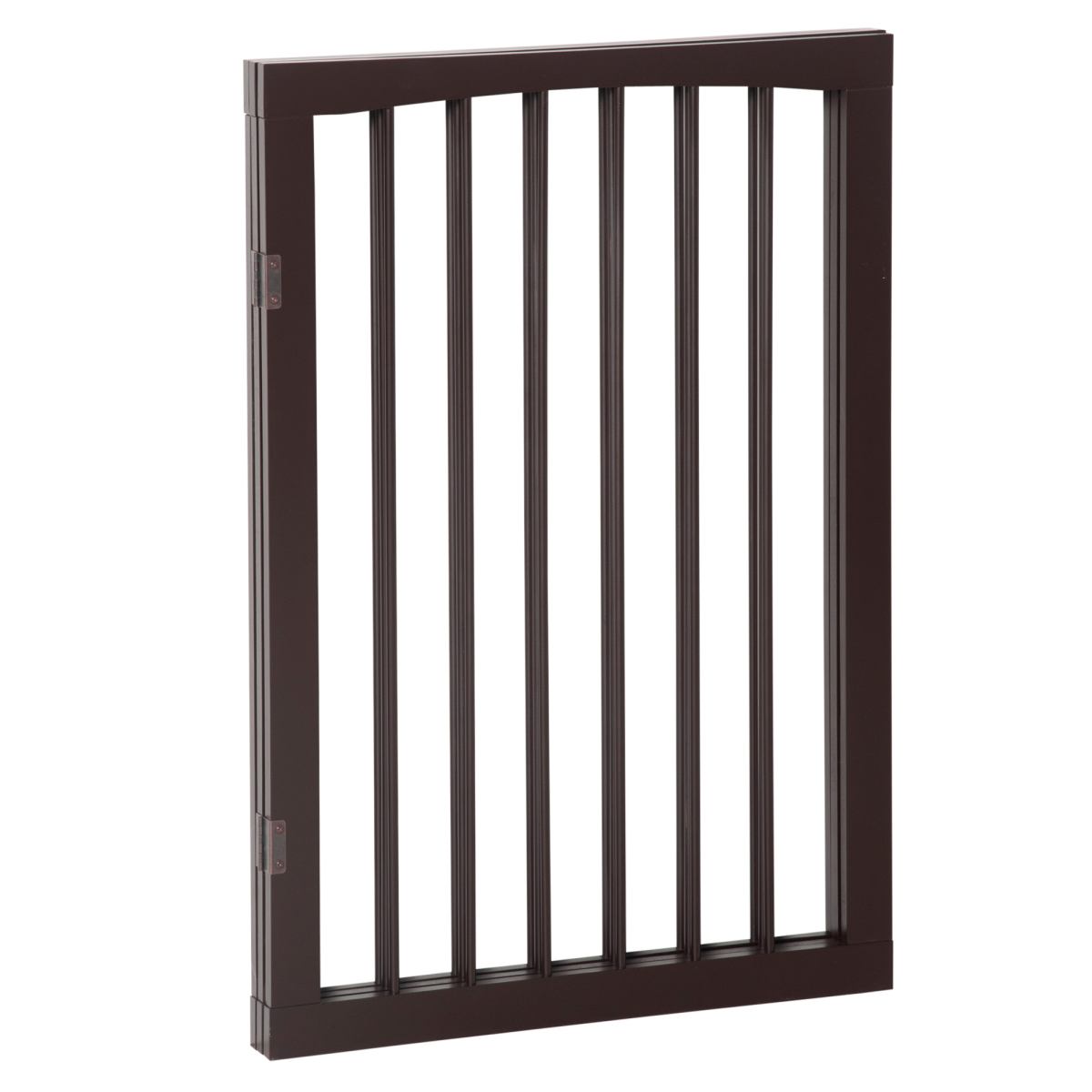 Pawhut folding pet gate in pine wood, free-standing design for indoor child safety and pet containment.