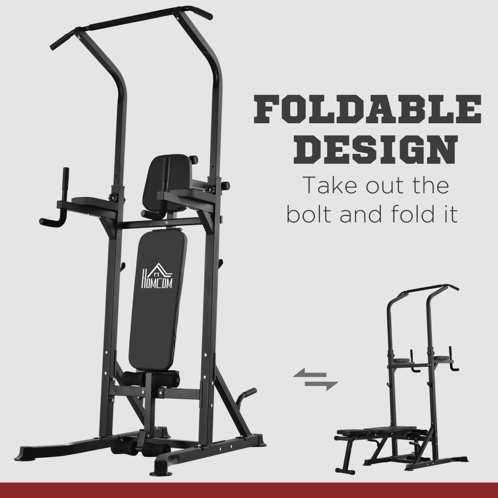Adjustable folded dip stands for pull-ups and sit-ups, featuring a sturdy design for versatile fitness workouts.