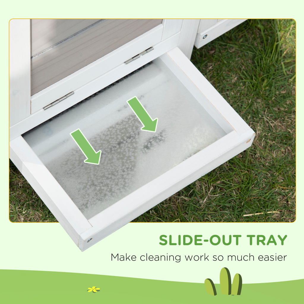 Indoor Rabbit Hutch Separable Guinea Pig Cage Bunny Run w/ Slide Out Tray - Grey