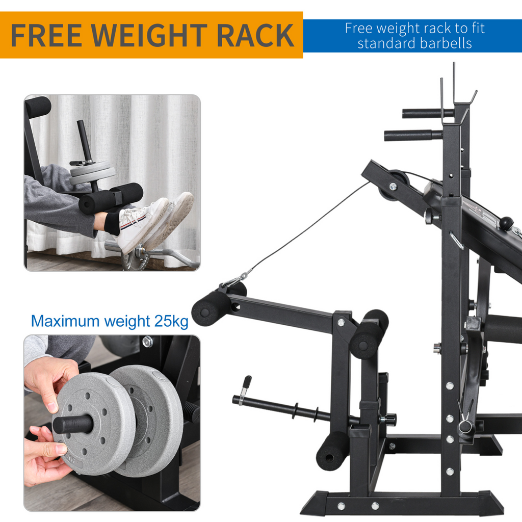 Multi-exercise full-body weight bench with bench press and leg extension features from ActiveGear by Unbranded.