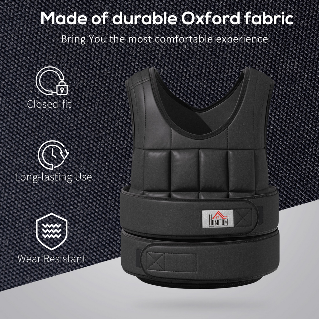 20KG adjustable weight vest by ActiveGear for running and gym training, featuring a sleek design and comfortable fit.