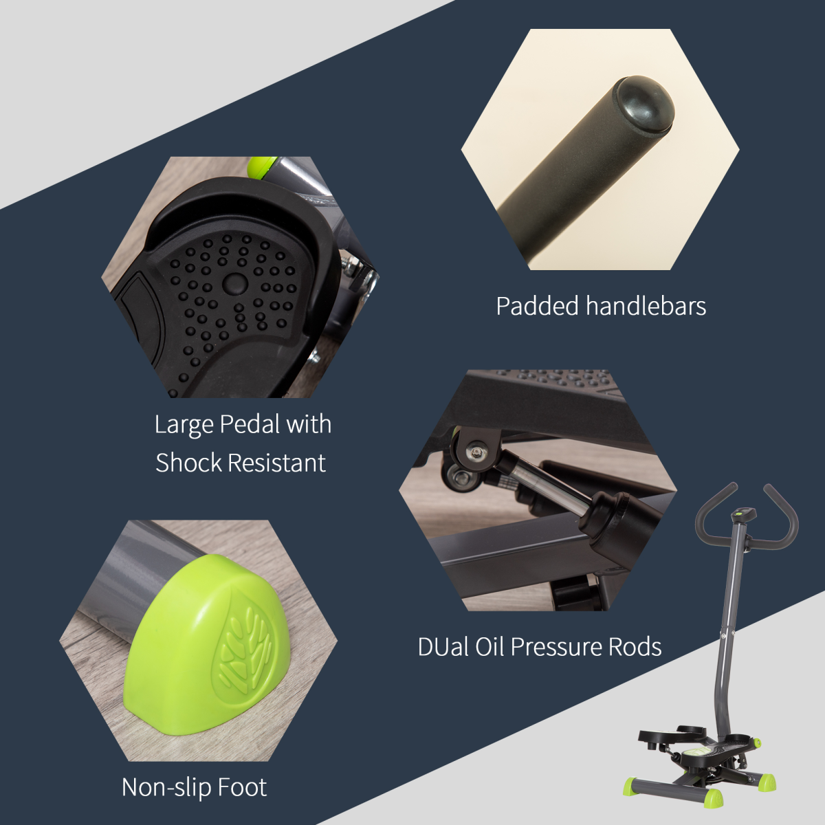 Height adjustable Twister Stepper by ActiveGear with an LCD screen, showcasing a grey design and ergonomic features.