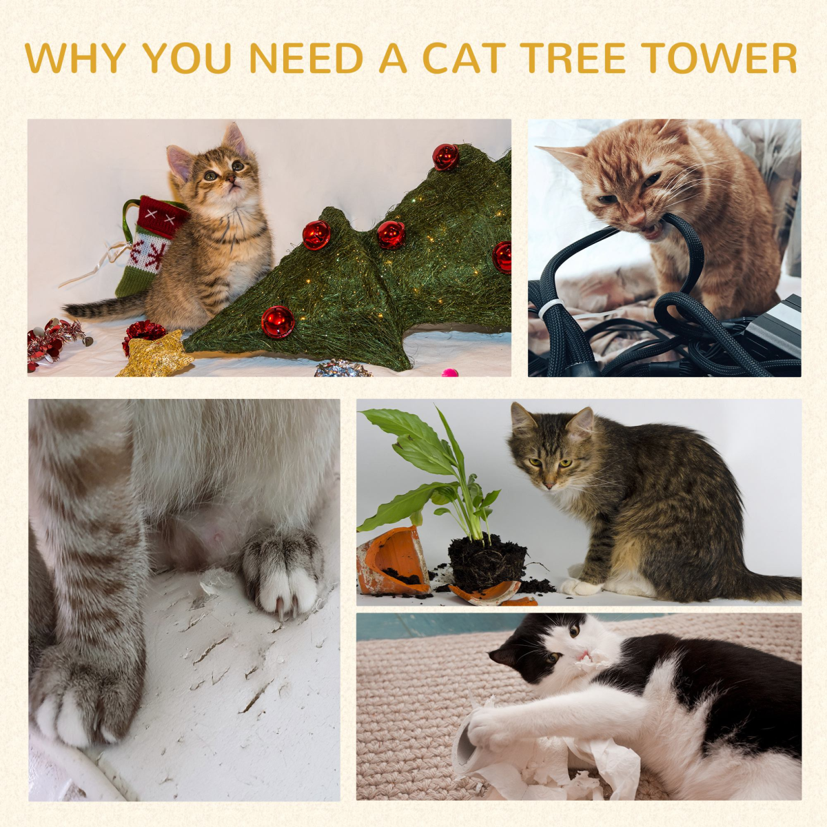 Pawhut 91cm cat tree with scratching post, lamb cashmere perch, and multiple levels for kitten play and rest.