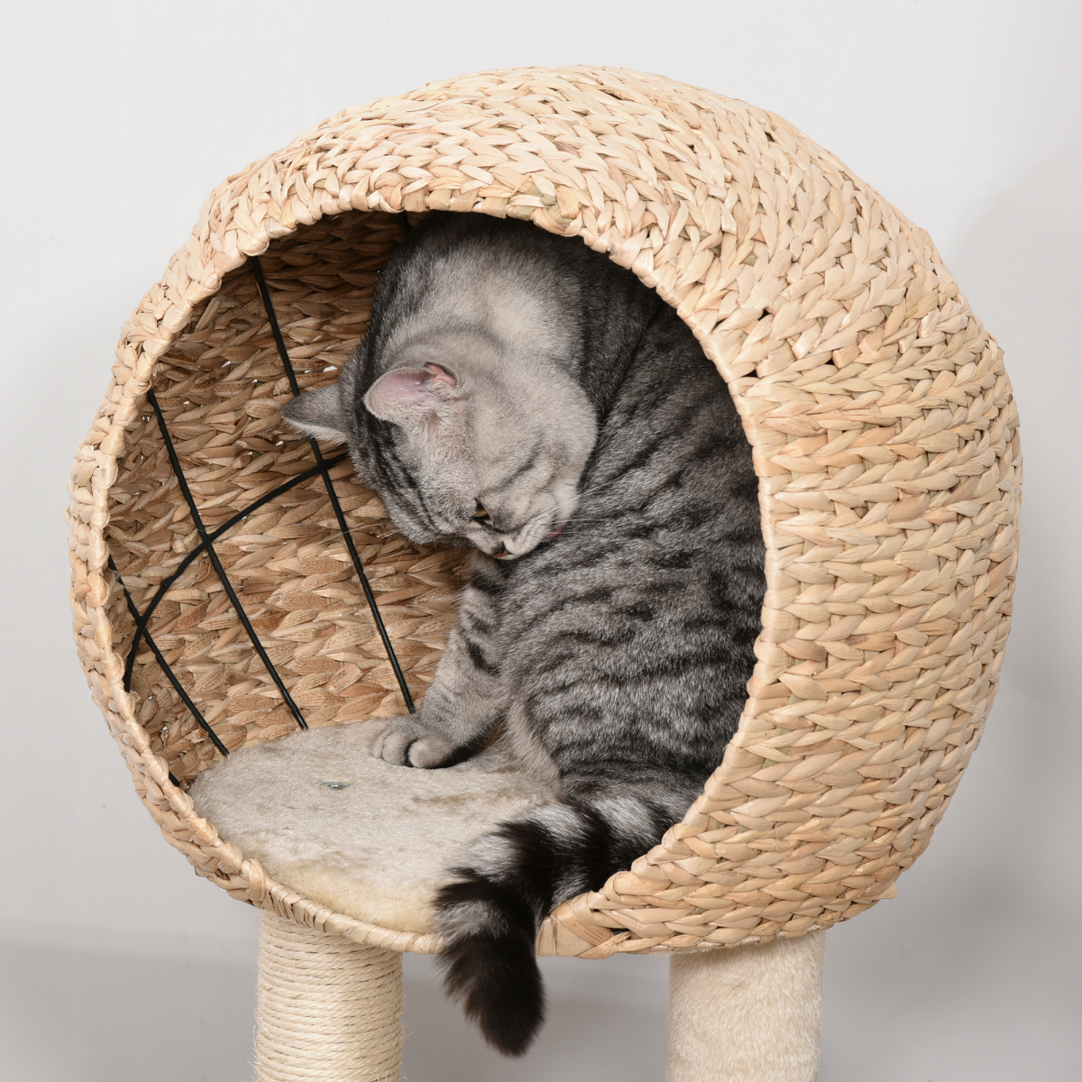 100cm Cat Tree Tower Kitten Climbing Tower W/ Scratching Post Condo  Pawhut