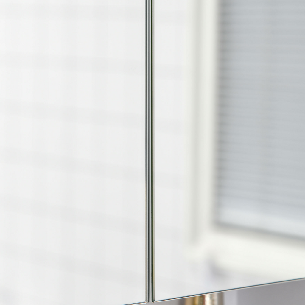 kleankin Wall Mount Medicine Cabinet with Mirror and Adjustable Shelf, White