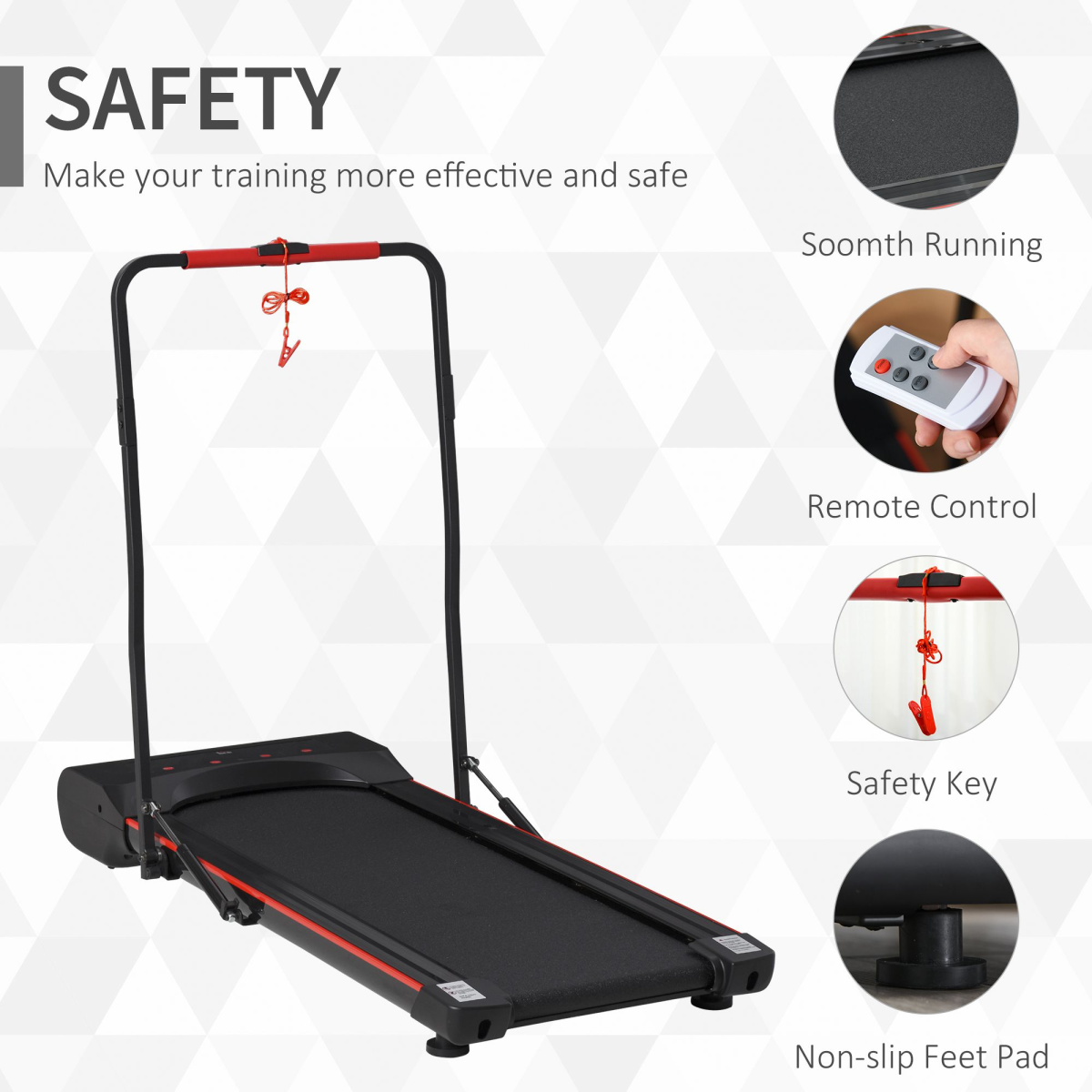 HOMCOM ActiveGear walking machine with LED display and remote control for jogging and fitness workouts.