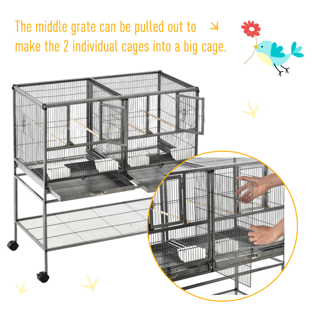 Large Bird Cage for Finch Canaries Parakeets Cockatiels W/ Food and Water Bowls