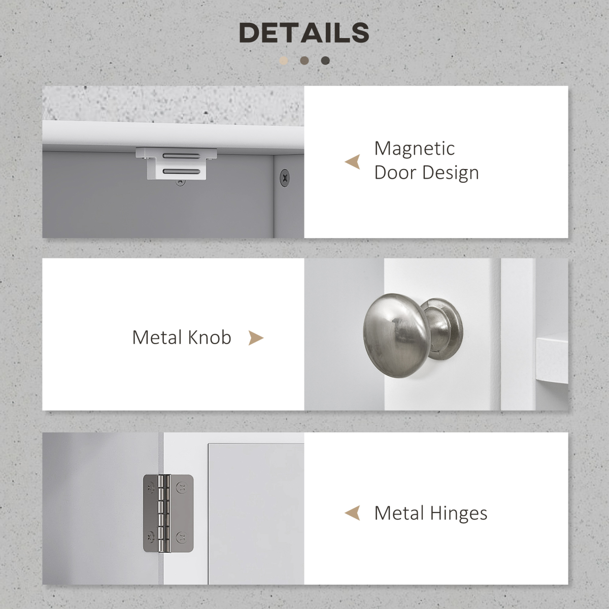 Wall Mount Mirror Cabinet - Bathroom Storage with Single Door & Glass Cupboard