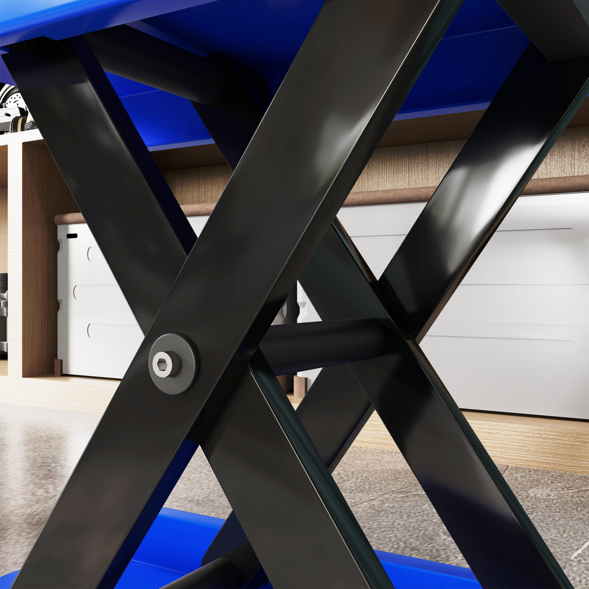 DURHAND 500KG Steel Motorbike Repair Lift X Frame Adjustment Jack, Blue