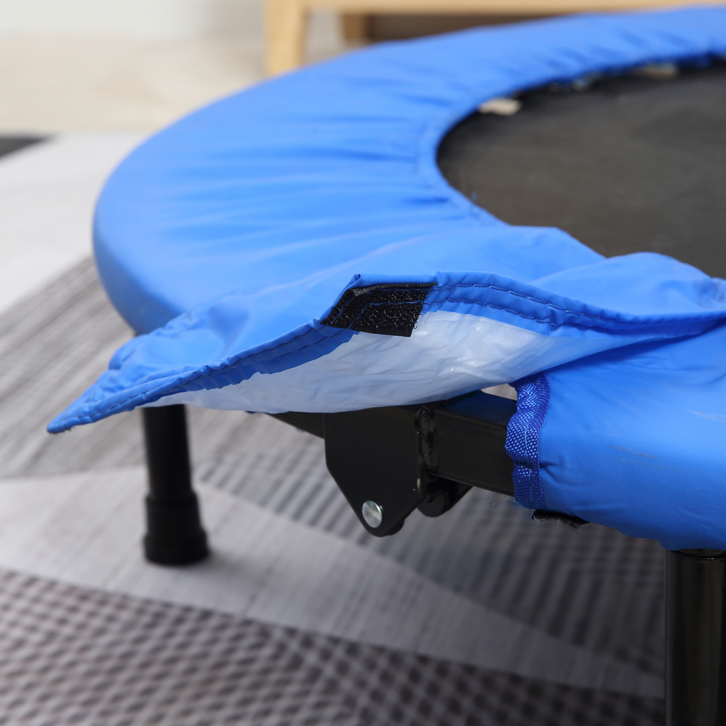 Blue foldable mini fitness trampoline by ActiveGear, designed for effective exercise and easy storage.