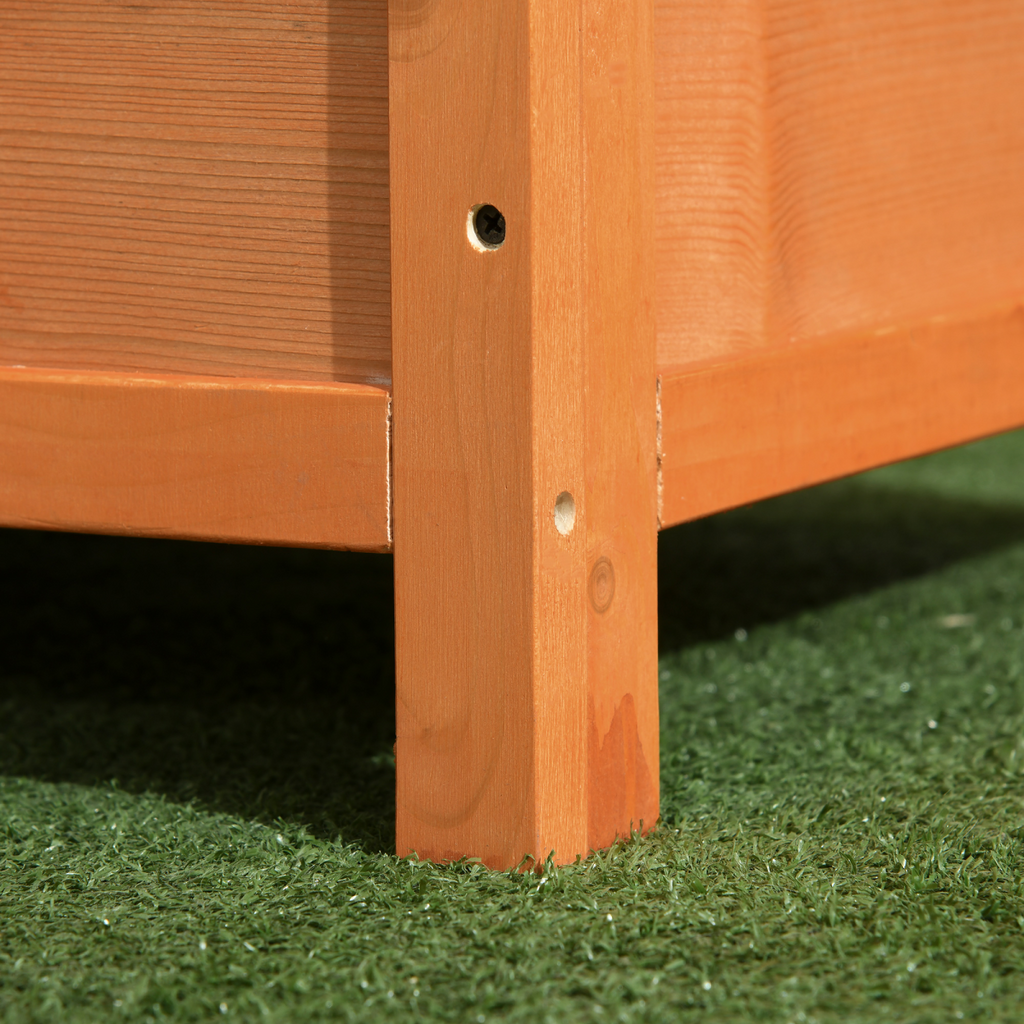 Pawhut 82cm wooden dog kennel featuring a waterproof design and elevated floor for outdoor pet comfort.