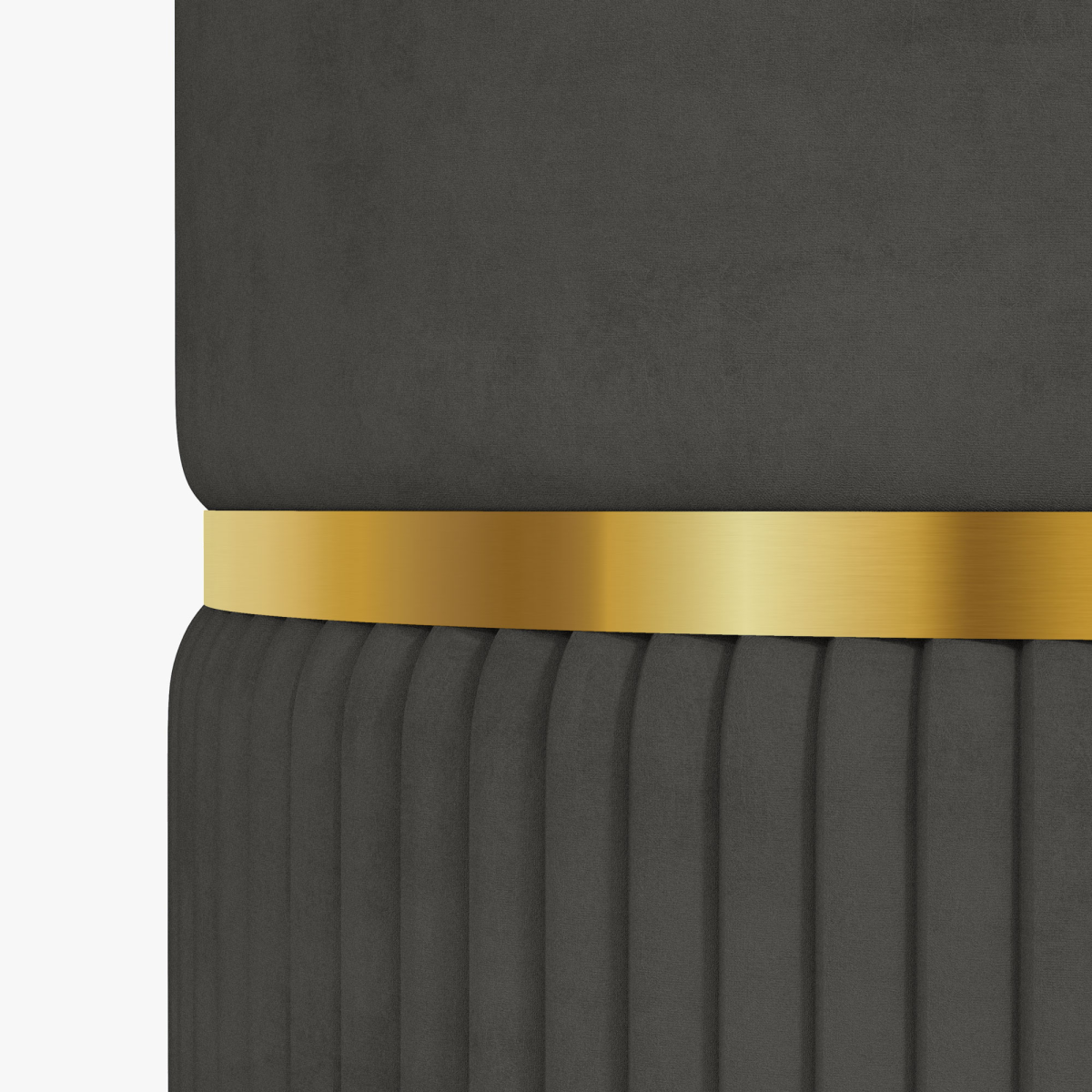 Grey velvet round storage pouffe by HOMCOM with cushioned top and hidden storage space.