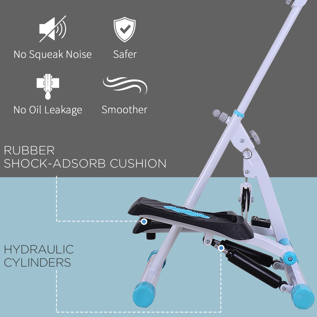 Foldable Stepper Fitness Machine with Handlebar for Cardio Workout by ActiveGear, showing adjustable features and compact design.