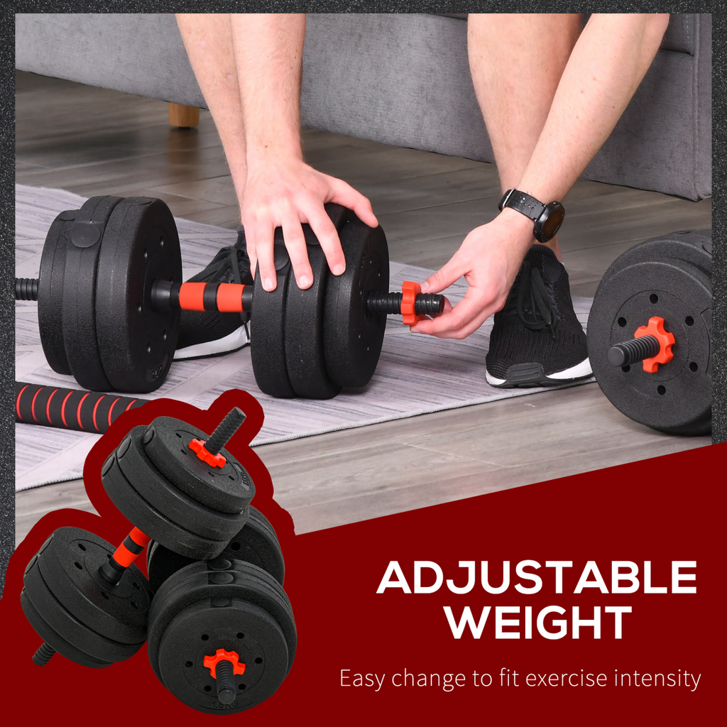 25kg Adjustable 2-in-1 Barbell and Dumbbell Weight Set by ActiveGear for body fitness training.