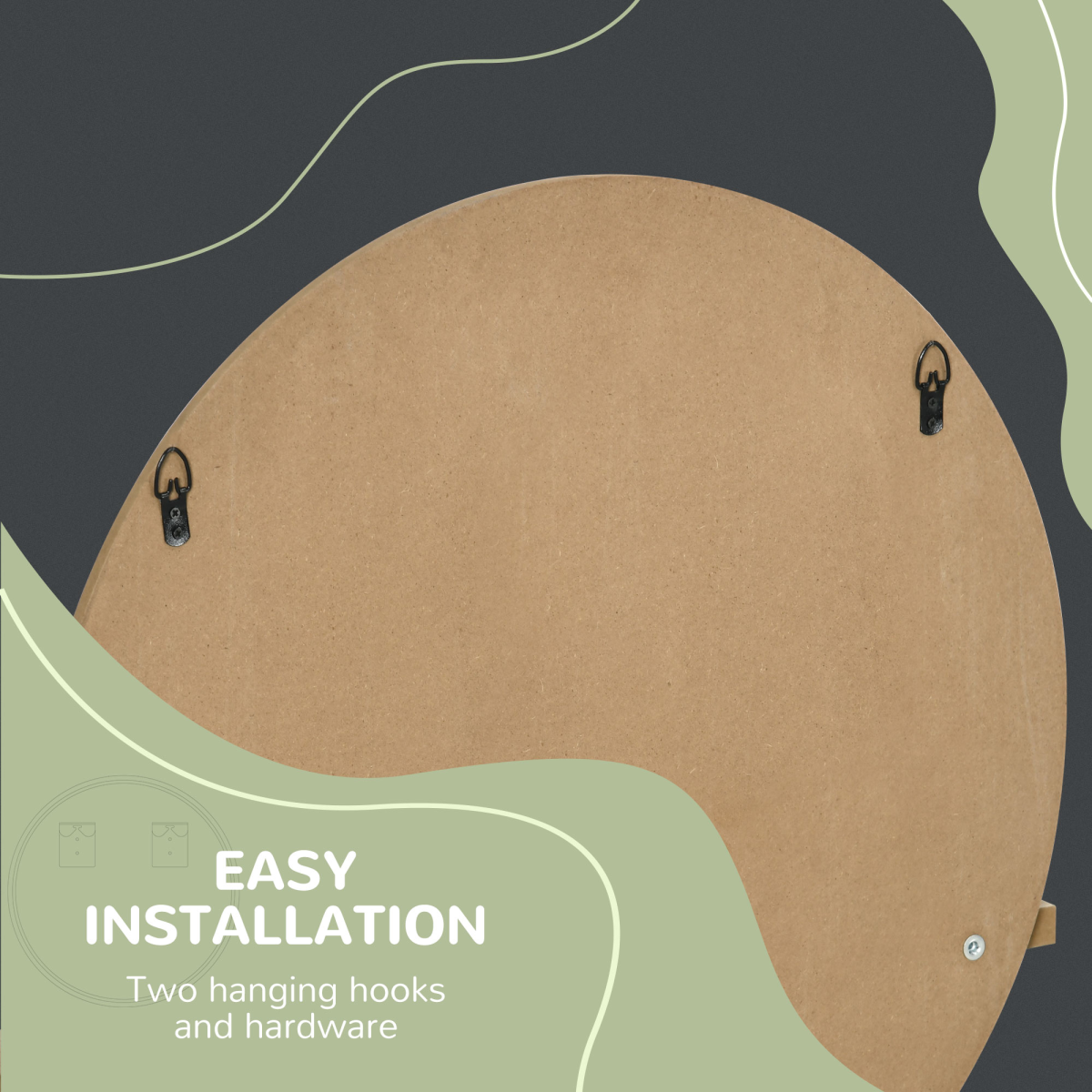 Wall Mounted Bathroom Mirror with Shelf - Round Framed Makeup Mirror