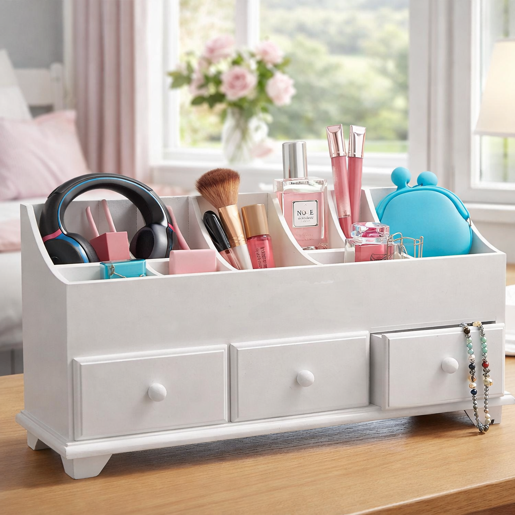 Wooden Cosmetic Cabinet J120803 - Versatile Kids' Storage for Makeup & Supplies