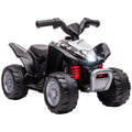 Black Honda licensed kids electric quad bike by HOMCOM, designed for ages 1.5-3 years, featuring four wheels and a sturdy frame.