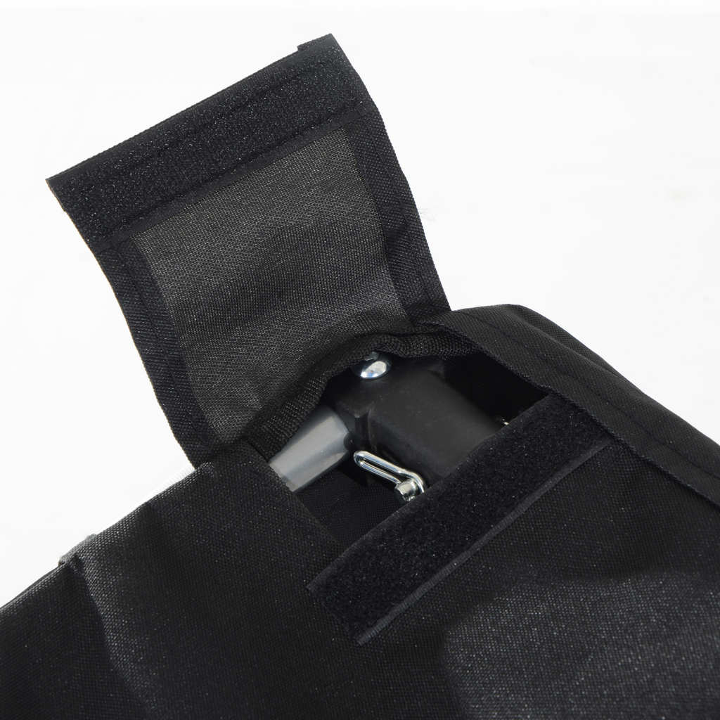 Pawhut water-resistant pet bicycle trailer for dogs and cats, featuring a sturdy steel frame in black.