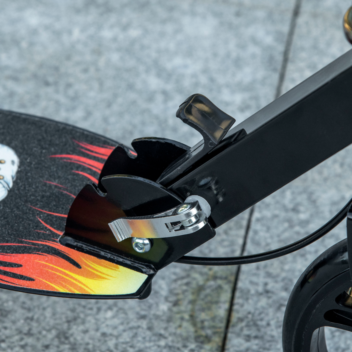 HOMCOM FunZone foldable kick scooter for kids with adjustable height, brake, and large wheels in a vibrant color.