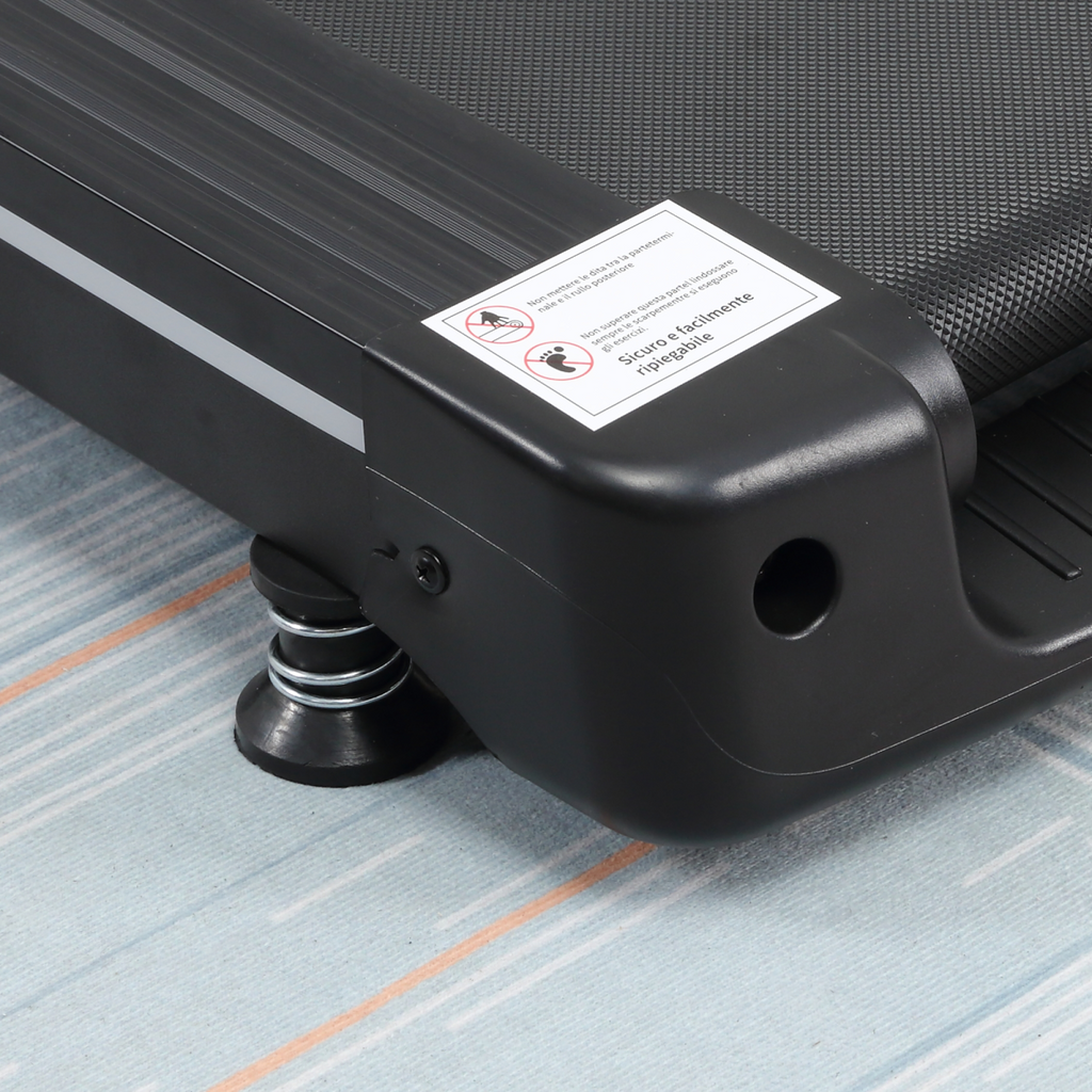 ActiveGear 500W motorised treadmill with folding frame, wheels, and preset programs for convenient home workouts.