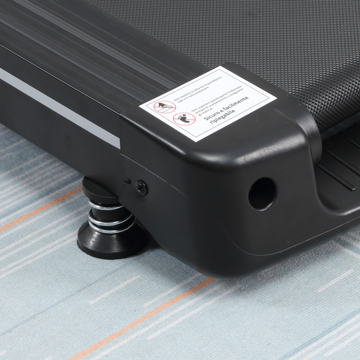 ActiveGear 500W motorised treadmill with folding frame, wheels, and preset programs for convenient home workouts.