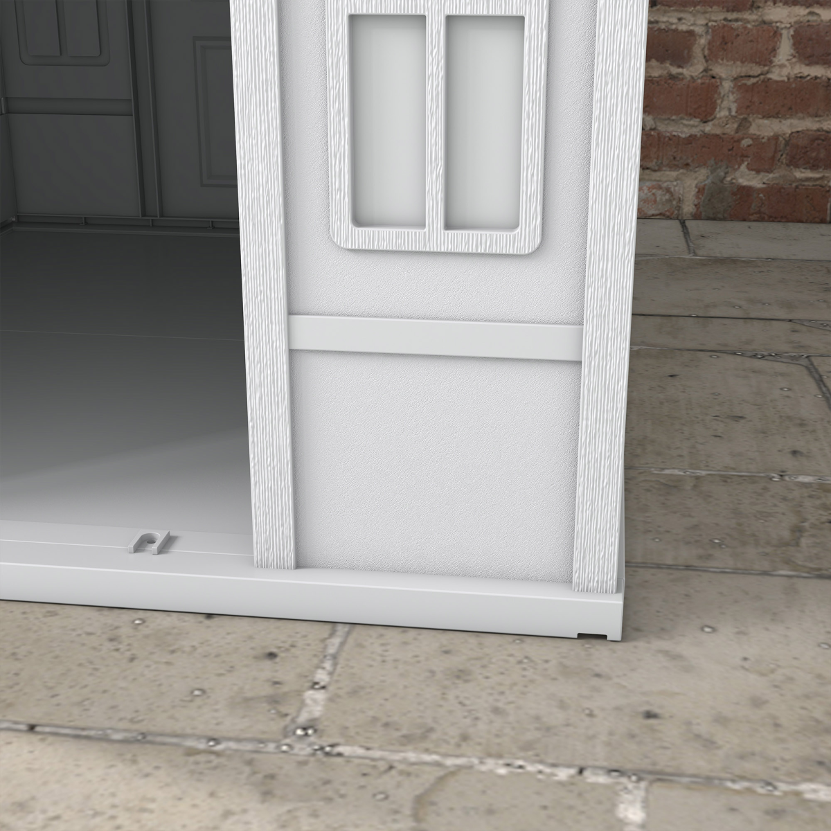 PawHut Weather-Resistant Dog House, Puppy Shelter for Large Dogs - Grey