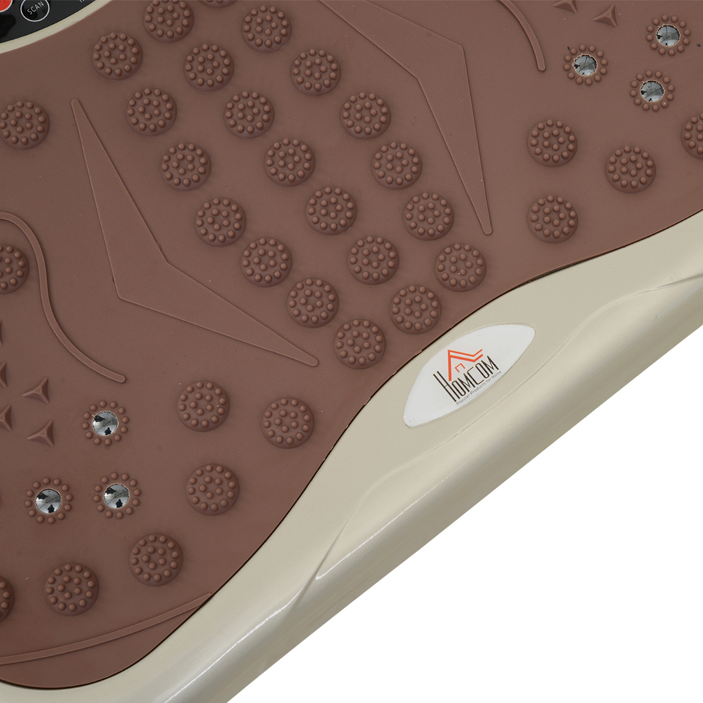 Vibration plate machine by ActiveGear for fitness body shaping and toning exercises in a home gym setting.