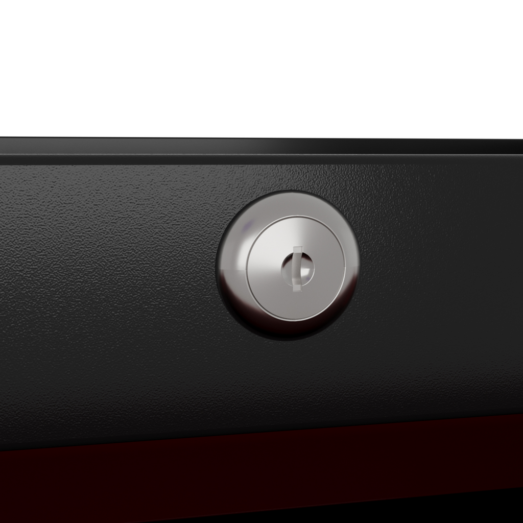 Red 5-drawer rolling tool chest by HOMCOM, featuring a lockable steel cabinet and wheels for easy mobility.