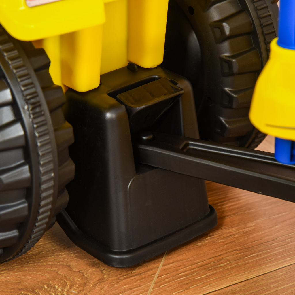Yellow Ride-On Tractor toddler walker and slider for ages 12-36 months, featuring fun design and sturdy construction.