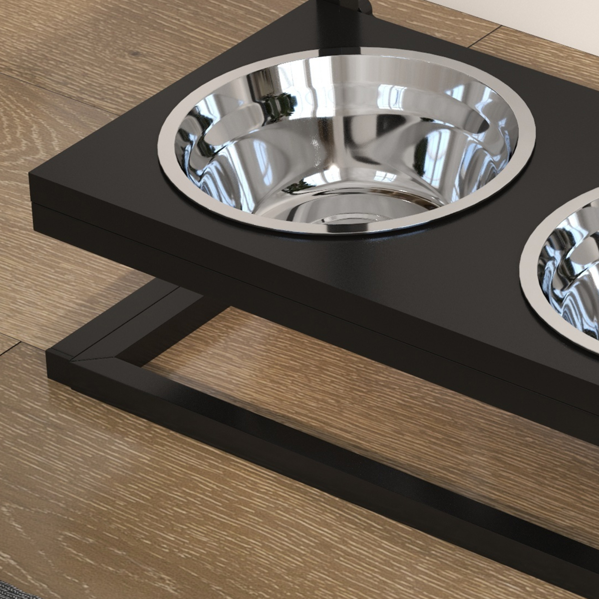 PawHut Raised Dog Bowl w/ Adjustable Height Stand for Small Medium Large Dogs